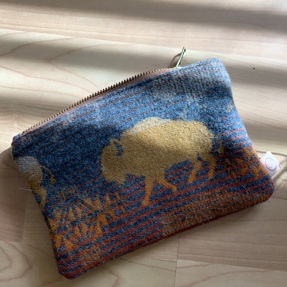 Handmade Pendleton small makeup bag
